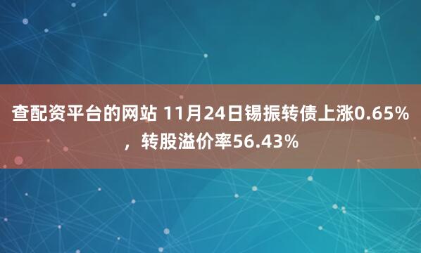 查配资平台的网站 11月24日锡振转债上涨0.65%，转股溢价率56.43%